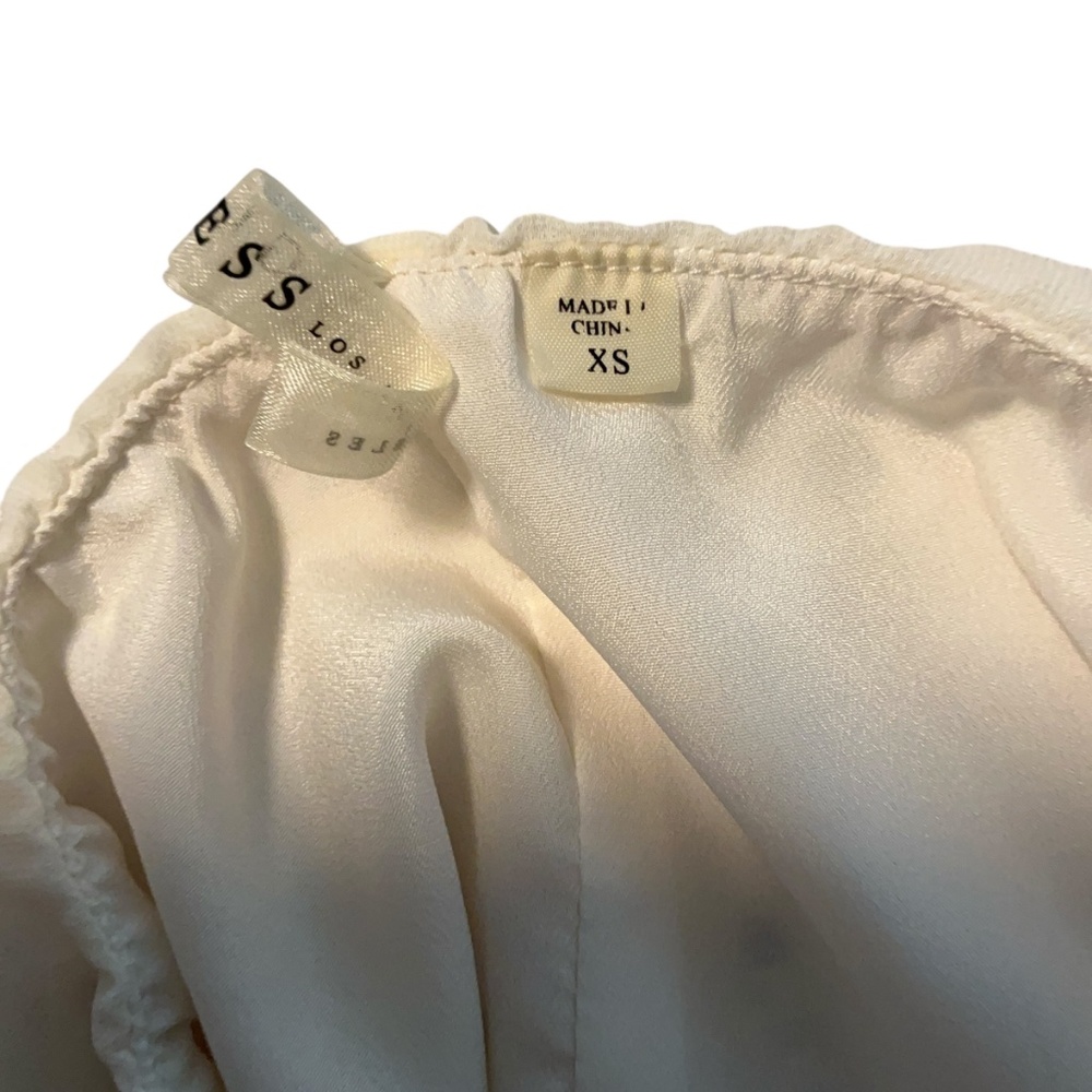 Guess Women's Ivory Ruffle Cap Sleeve Babydoll Party Dress Holiday Dress XS - Picture 9 of 11